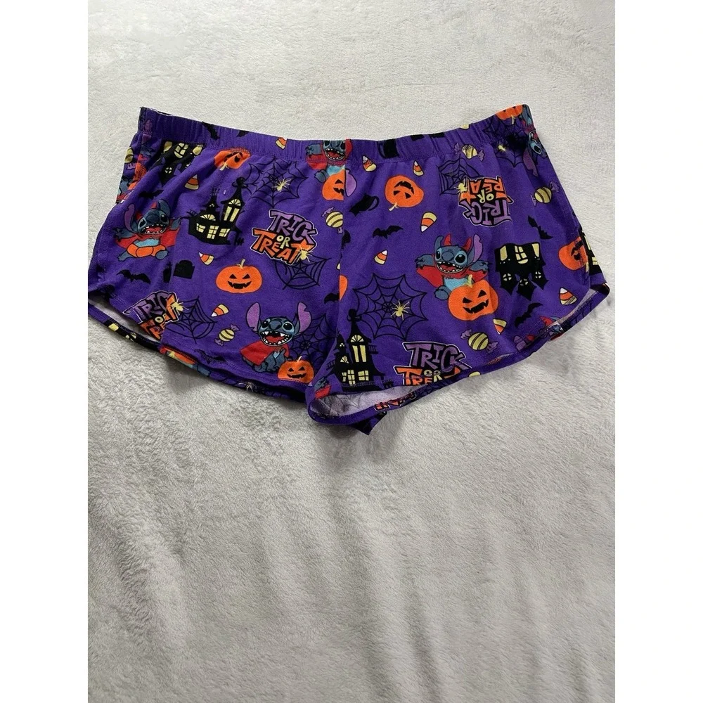 Disney Halloween PJ Top Women's 3X (22w-24w) Purple Lilo + Stitch Shirt Lounge - Picture 7 of 10